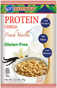 3 PACK of Kays Naturals Protein Cereal French Vanilla -- 1.2 oz - 6 Bags
