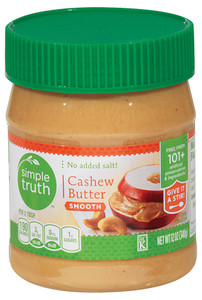3 PACK of Simple Truth Cashew Butter -- 12 oz