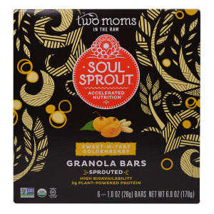 Two Moms in the Raw, Granola Bars, Sweet-n-Tart Goldenberry, 6 Bars, 1 oz (28 g) Each