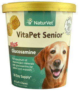 NaturVet VitaPet Senior Plus Glucosamine -- 60 Soft Chews