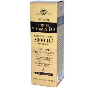 Solgar, Liquid Vitamin D3, Natural Orange Flavor, 5000 IU, 2 fl oz (59 ml)