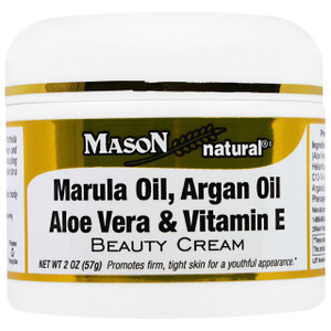 Mason Natural, Marula Oil, Argan Oil Aloe Vera & Vitamin E Beauty Cream, 2 oz (57 g)