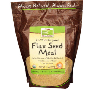 Now Foods, Real Food, Organic, Flax Seed Meal, 1.4 lbs (624 g)