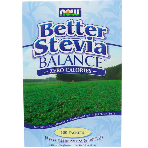 Now Foods, Better Stevia, Balance with Chromium & Inulin, 100 Packets, (1.1 g) Each