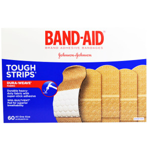 3 PACK of Band-Aid Brand Adhesive Bandages Tough Strips -- 60 Bandages
