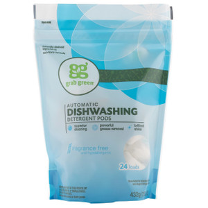 Grab Green, Automatic Dishwashing Detergent Pods, Fragrance Free, 24 Loads, 15.2 oz (432 g)