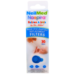 NeilMed, Naspira, Nasal-Oral Aspirator Replacement Filters, For Babies & Kids, 30 Filters