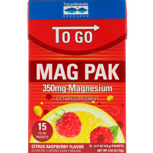 Trace Minerals Research To Go Mag Pak Citrus Raspberry -- 350 mg - 15 Packets
