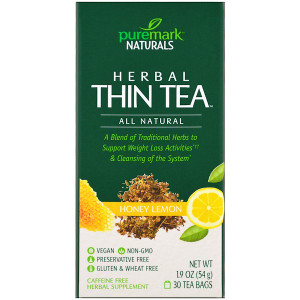 PureMark Naturals, Herbal Thin Tea, Honey Lemon, 30 Tea Bags, 1.9 oz (54 g)