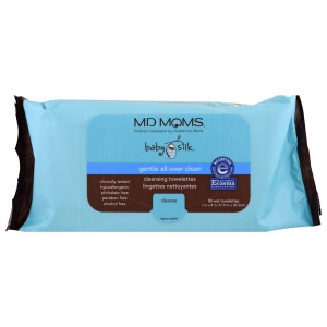 MD Moms, Baby Silk, Cleansing Towelettes, 80 Wet Towelettes, 7 in x 8 in