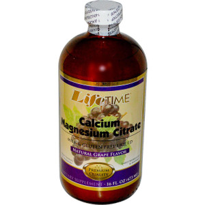 Life Time, Calcium Magnesium Citrate, Natural Grape Flavor, 16 fl oz (473 ml)
