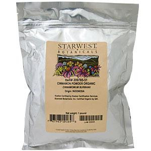Starwest Botanicals, Organic Cinnamon Powder, 1 lb (453.6 g)