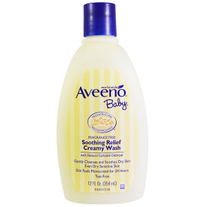 Aveeno, Baby, Soothing Relief Creamy Wash, Fragrance Free, 12 fl oz (354 ml)