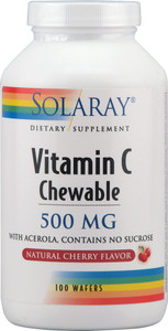 Solaray, Vitamin C Chewable,  Natural Cherry - 500 mg - 100 Wafers