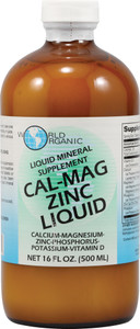 3 PACK of World Organic Cal-Mag Zinc Liquid Supplement -- 16 fl oz