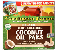 3 PACK of Carrington Farms Organic Coconut Oil Paks Gluten Free -- 8 Packs