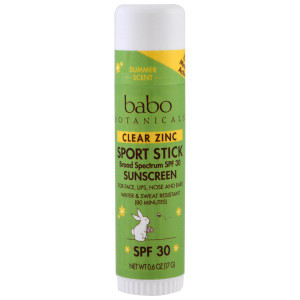 Babo Botanicals, Clear Zinc Sunscreen, Sport Stick, SPF 30, 0.6 oz (17 g)