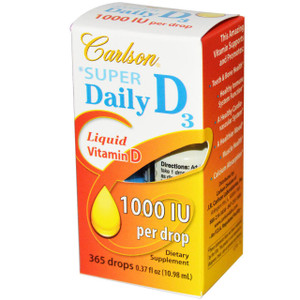Carlson Labs, Super Daily D3, 1,000 IU, 0.35 fl oz (10.3 ml)