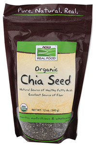 3 PACK of NOW Foods Real Food Organic Chia Seed Black -- 12 oz