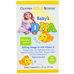 California Gold Nutrition, Babys DHA, 1050 mg, Omega-3s with Vitamin D3, 2 fl oz (59 ml)