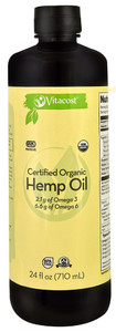 Vitaco Certified Organic Hemp Oil - Non-GMO -- 24 fl oz (1 PT 8 fl oz) (709 mL)