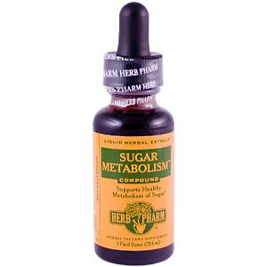 Herb Pharm Sugar MetabolismOptimal Well-Being -- 1 fl oz