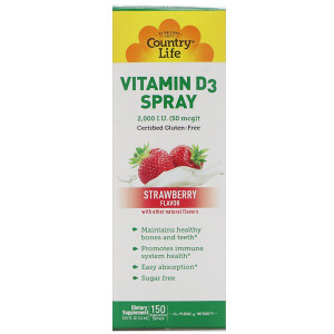 Country Life Vitamin D3 Spray Strawberry -- 150 Sprays
