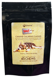 3 PACK of Vitaco - Tag Canine Calming Chews Chicken Liver Flavor -- 45 Chewables