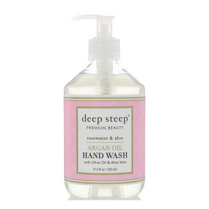 Deep Steep, Argan Oil Hand Wash, Rosewater & Aloe, 17.6 fl oz (520 ml)