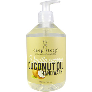 3 PACK of Deep Steep Vanilla Coconut Argan Oil Hand Wash -- 17.6 fl oz