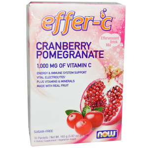 Now Foods, Effer-C, Effervescent Drink Mix, Cranberry Pomegranate, 30 Packets, 5.82 oz (165 g)