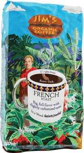 Jims Organic Coffee Whole Bean Dark Roast French Roast -- 11 oz