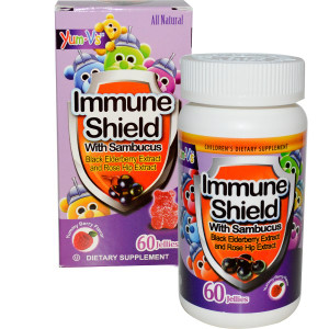 Yum-Vs, Immune Shield With Sambucus, Yummy Berry Flavor, 60 Jellies