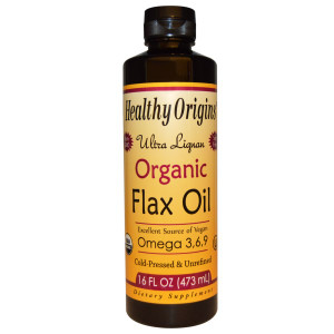 Healthy Origins, Ultra Lignan Organic Flax Oil, 16 fl oz (473 ml)