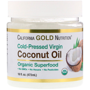 California Gold Nutrition, Cold-Pressed Organic Virgin Coconut Oil, 16 fl oz (473 ml)