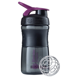 Blender Bottle, BlenderBottle, SportMixer Tritan Grip, Black-Plum, 20 oz