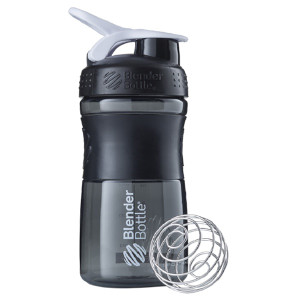 Blender Bottle, BlenderBottle, SportMixer Tritan Grip, Black-White, 20 oz