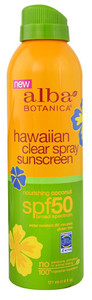 3 PACK of Alba Botanica Hawaiian Clear Spray Sunscreen SPF 50 Coconut -- 6 fl oz