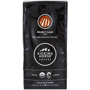 Kicking Horse Coffee Organic Dark Roast Whole Bean Grizzly Claw -- 10 oz