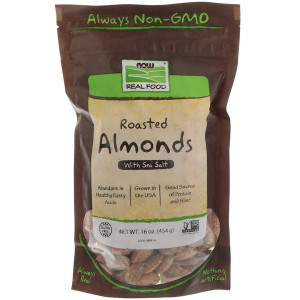 Now Foods, Real Food, Roasted Almonds, with Sea Salt, 16 oz (454 g)