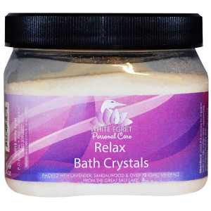 White Egret Personal Care, Relax Bath Crystals, 16 oz