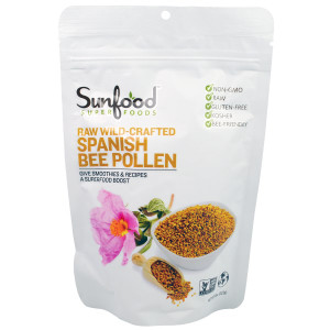 SunFood Raw Wild Crafted Bee Pollen -- 8 oz
