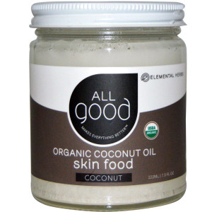 All Good Products, Organic Coconut Oil, Skin Food, Coconut, 7.5 fl oz (222 ml) (Discontinued Item)