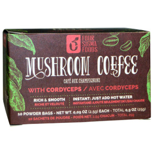 Four Sigmatic, Mushroom Coffee Mix, Rich + Smooth, 10 Packets, 0.09 oz (2.5 g) Each