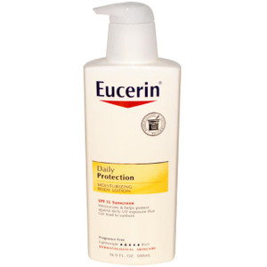 Eucerin, Lotion, Daily Hydration, Dry Skin, SPF 15 Sunscreen, Fragrance Free, 16.9 fl oz (500 ml)
