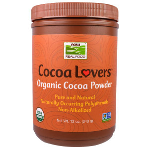 Now Foods, Real Food, Cocoa Lovers, Organic Cocoa Powder, 12 oz (340 g)