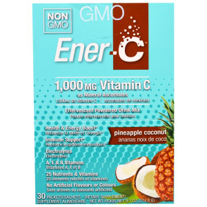 Ener-C, Vitamin C, Effervescent Powdered Drink Mix, Pineapple Coconut, 30 Packets, 9.7 oz (274.8 g)