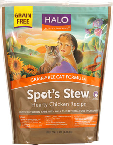Halo Purely For Pets, Spots Stew Grain Free Cat Formula,  Hearty Chicken - 3 lbs