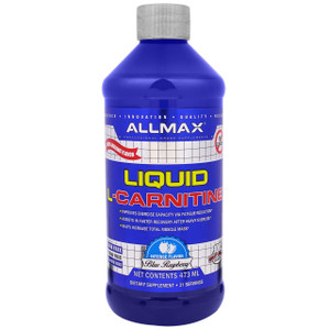 ALLMAX Nutrition, L-Carnitine Liquid + Vitamin B5, Blue Raspberry Flavor, 16 oz (473 ml)