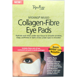 Reviva Labs, Collagen-Fibre Eye Pads, 3 Sets of Two Contoured Pads